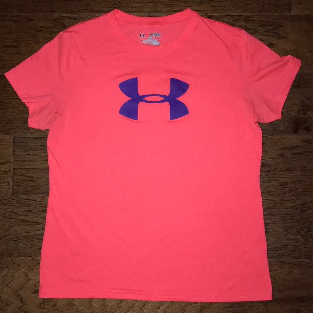 Girls Neon Pink Under Armour Athletic Shirt